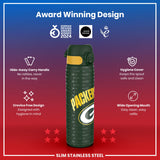 ION8 Leak Proof NFL Water Bottle, Stainless Steel, Green Bay Packers, 600ml (20oz)