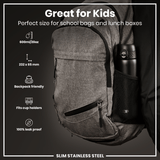 ION8 Leak Proof Slim Water Bottle, Stainless Steel, Black, 600ml (20oz)