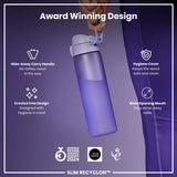 ION8 Leak Proof Slim Water Bottle, Recyclon, Light Purple, 500ml (18oz)