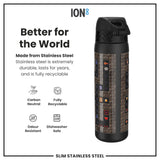 ION8 Leak Proof Slim Water Bottle, Stainless Steel, Gamer, 600ml (20oz)