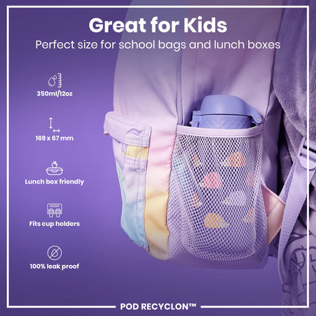 ION8 Leak Proof Kids' Water Bottle, Recyclon, Hedgehogs, 350ml (12oz)