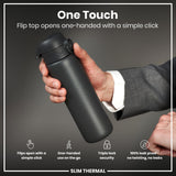 ION8 Leak Proof Slim Thermal Steel Water Bottle, Insulated, Grey, 500ml (17oz)