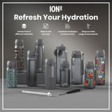 ION8 Leak Proof Slim Thermal Steel Water Bottle, Insulated, Grey, 500ml (17oz)