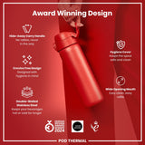ION8 Leak Proof Thermal Steel Water Bottle, Insulated, Red, 320ml (11oz)