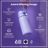 ION8 Leak Proof Thermal Steel Water Bottle, Insulated, Light Purple, 320ml (11oz)