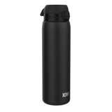 ION8 Leak Proof 1 Litre Water Bottle, Stainless Steel, Black, 1L