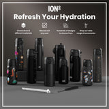 ION8 Leak Proof Slim Thermal Steel Water Bottle, Insulated, Black, 500ml (17oz)