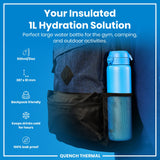 ION8 Leak Proof 1 Litre Thermal Water Bottle, Insulated, Blue