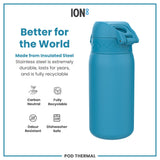 ION8 Leak Proof Thermal Steel Water Bottle, Insulated, Blue, 320ml (11oz)
