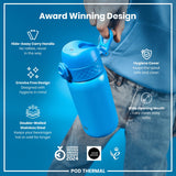 ION8 Leak Proof Thermal Steel Water Bottle, Insulated, Blue, 320ml (11oz)