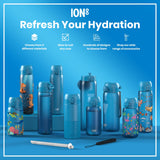 ION8 Leak Proof Thermal Steel Water Bottle, Insulated, Blue, 320ml (11oz)