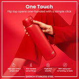 ION8 Leak Proof 1 Litre Water Bottle, Stainless Steel, Red, 1L