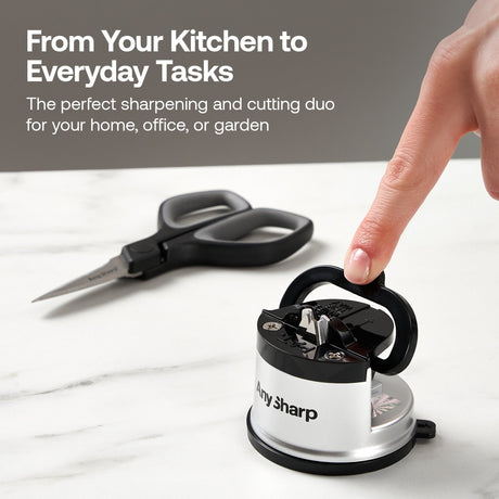 AnySharp Mini Scissors & Classic Knife Sharpener Kitchen Bundle Set