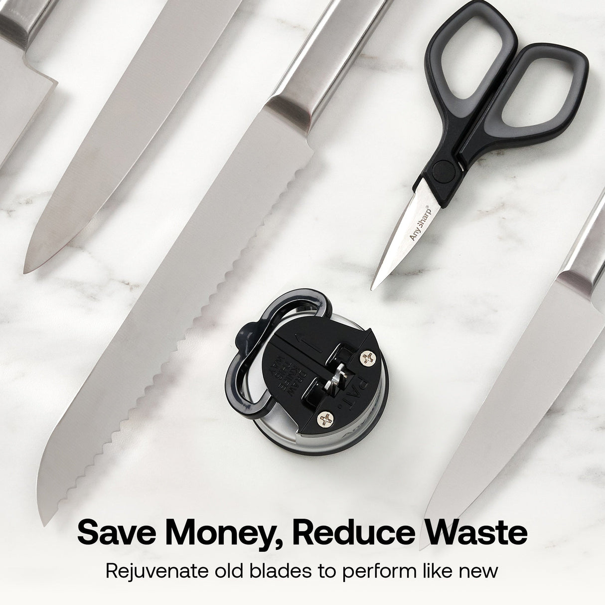 AnySharp Mini Scissors & Classic Knife Sharpener Kitchen Bundle Set