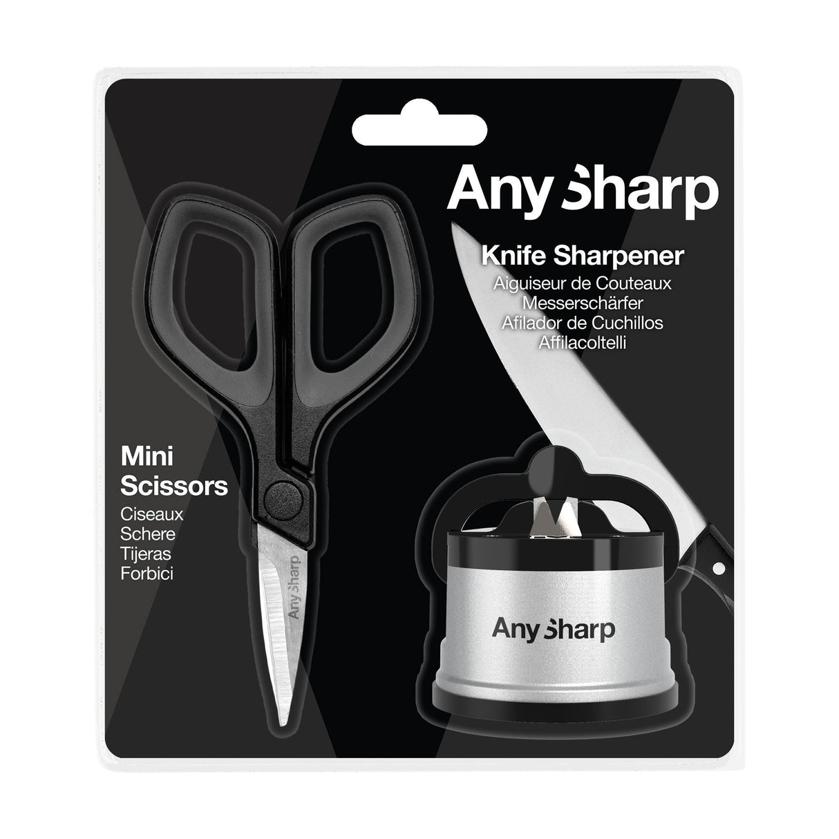 AnySharp Mini Scissors & Classic Knife Sharpener Kitchen Bundle Set