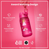 ION8 Leak Proof Kids Water Bottle, Recyclon, Princess, 350ml (12oz)