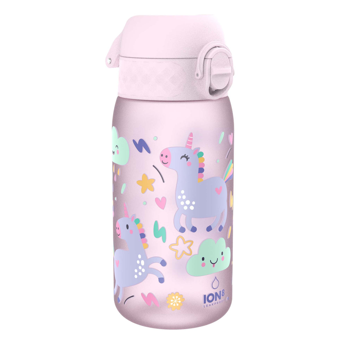 ION8 Leak Proof Kids Water Bottle, Recyclon, Unicorns, 350ml (12oz)