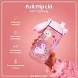 ION8 Leak Proof Kids Water Bottle, Recyclon, Unicorns, 350ml (12oz)
