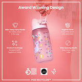 ION8 Leak Proof Kids Water Bottle, Recyclon, Unicorns, 350ml (12oz)