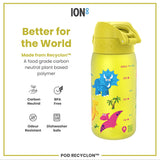 ION8 Leak Proof Kids Water Bottle, Recyclon, Dinosaur, 350ml (12oz)