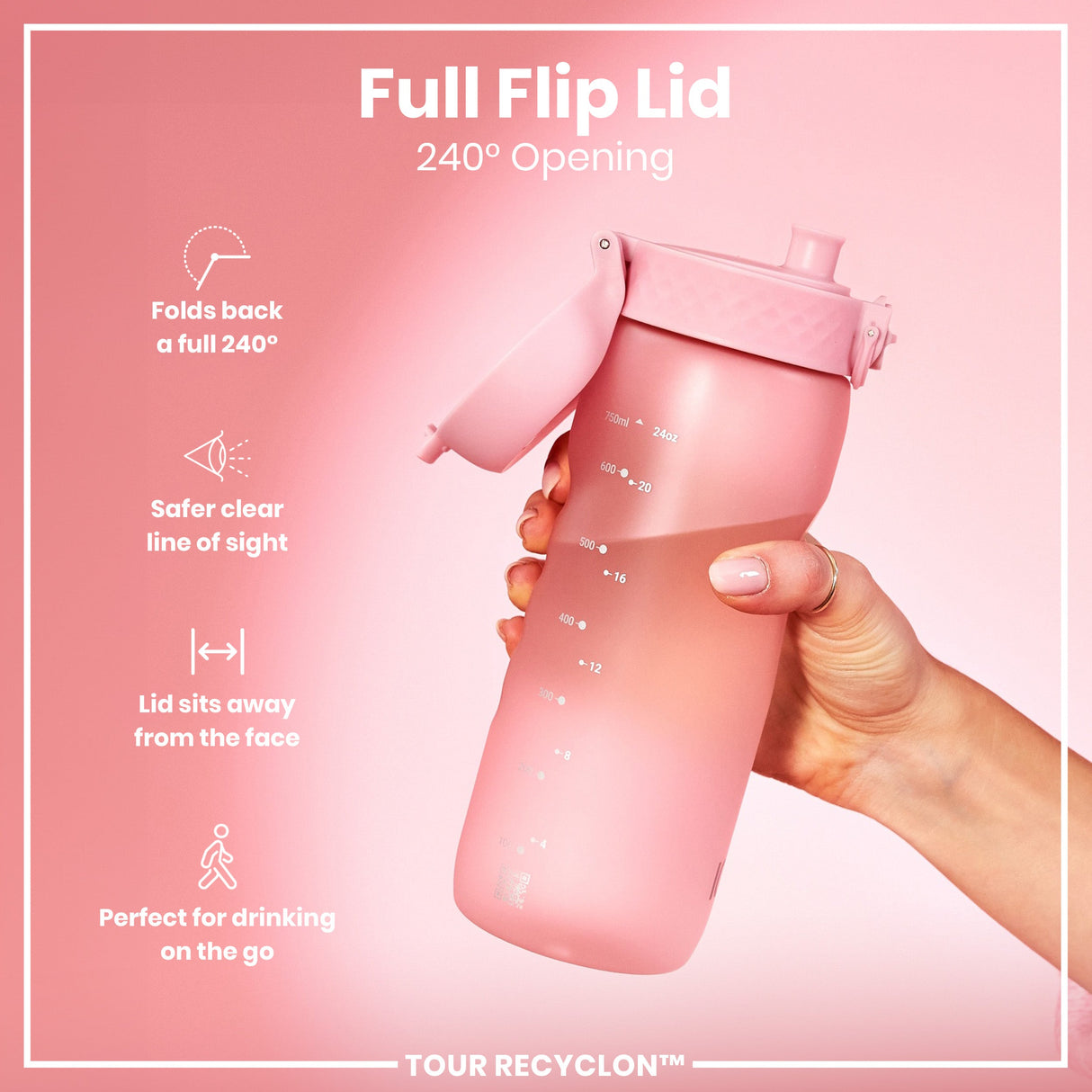 ION8 Bottle, Recyclon, Rose Quartz, 750ml