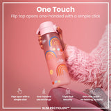 ION8 Leak Proof Slim Water Bottle, Recyclon, Rainbows, 500ml (18oz)