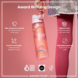 ION8 Leak Proof Slim Water Bottle, Recyclon, Rainbows, 500ml (18oz)