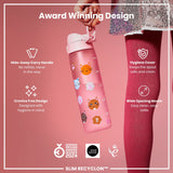 ION8 Leak Proof Slim Water Bottle, Recyclon, Cats, 500ml (18oz)