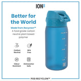 ION8 Leak Proof Kids Water Bottle, Recyclon, Blue, 350ml (12oz)