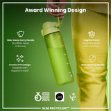 ION8 Leak Proof Slim Water Bottle, Recyclon, Green, 500ml (18oz)