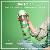 ION8 Leak Proof Slim Water Bottle, Recyclon, Wild Butterfly, 500ml (18oz)
