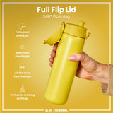 ION8 Leak Proof Slim Thermal Steel Water Bottle, Insulated, Yellow, 500ml (17oz)