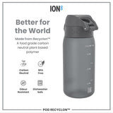 ION8 Leak Proof Kids Water Bottle, Recyclon, Grey, 350ml (12oz)