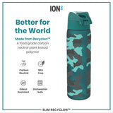 ION8 Leak Proof Slim Water Bottle, Recyclon, Camouflage, 500ml (18oz)