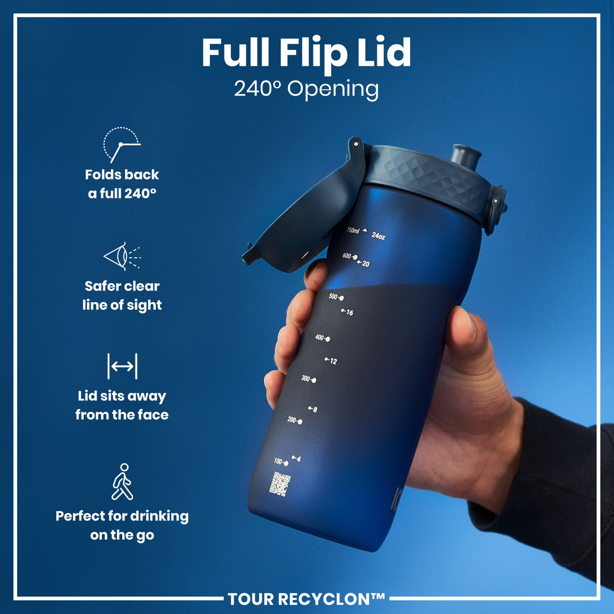 ION8 Bottle, Recyclon, Navy, 750ml