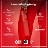 ION8 Leak Proof 1 litre Water Bottle, Recyclon, Red, 1L