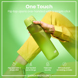 ION8 Leak Proof 1 litre Water Bottle, Recyclon, Green, 1L