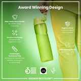 ION8 Leak Proof 1 litre Water Bottle, Recyclon, Green, 1L