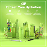 ION8 Leak Proof 1 litre Water Bottle, Recyclon, Green, 1L
