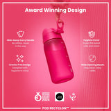 ION8 Leak Proof Kids Water Bottle, Recyclon, Pink, 350ml (12oz)