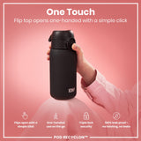 ION8 Leak Proof Kids Water Bottle, Recyclon, Black, 350ml (12oz)