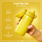 ION8 Leak Proof Thermal  Water Bottle, Insulated Steel, Yellow, 320ml (11oz)