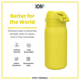 ION8 Leak Proof Thermal  Water Bottle, Insulated Steel, Yellow, 320ml (11oz)