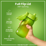 ION8 Leak Proof Kids Water Bottle, Recyclon, Green, 350ml (12oz)