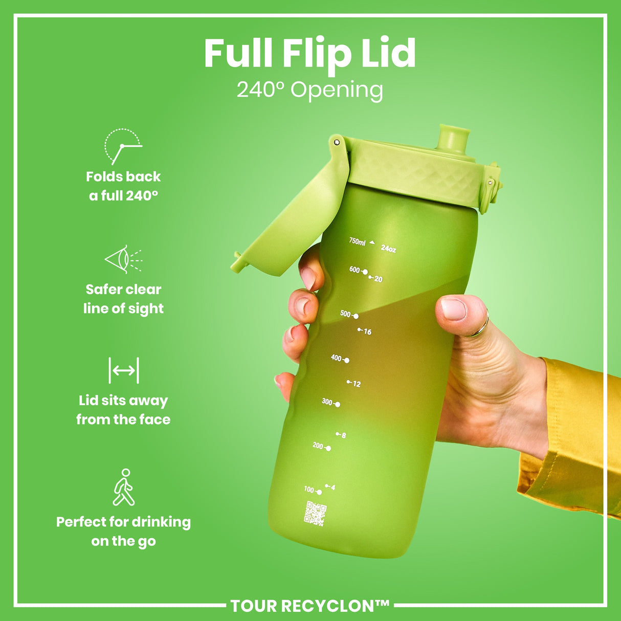 ION8 Bottle, Recyclon, Green, 750ml