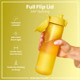 ION8 Leak Proof Slim Water Bottle, Recyclon, Yellow, 500ml (18oz)
