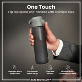 ION8 Leak Proof Slim Water Bottle, Recyclon, Grey, 500ml (18oz)