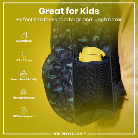 ION8 Leak Proof Kids Water Bottle, Recyclon, Snakes, 350ml (12oz)