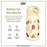 ION8 Leak Proof Kids Water Bottle, Stainless Steel, Bugs Life, 400ml (13oz)