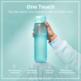 ION8 Leak Proof 1 Litre Water Bottle with Times to Drink, Recyclon, Sonic Blue, 1L